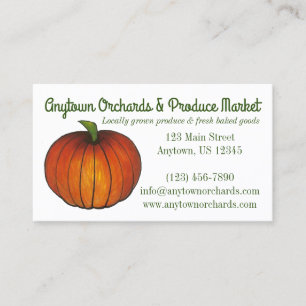 Pumpkin Farm Farmstand Harvest Orchard Fall Business Card