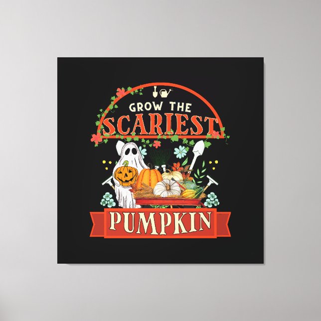 Pumpkin Farmer Halloween Canvas Print (Front)