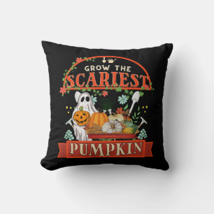 Pumpkin Farmer Halloween Cushion