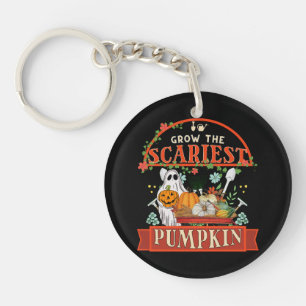 Pumpkin Farmer Halloween Key Ring