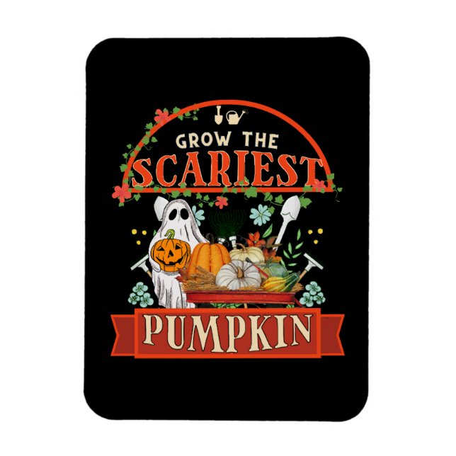 Pumpkin Farmer Halloween Magnet (Vertical)