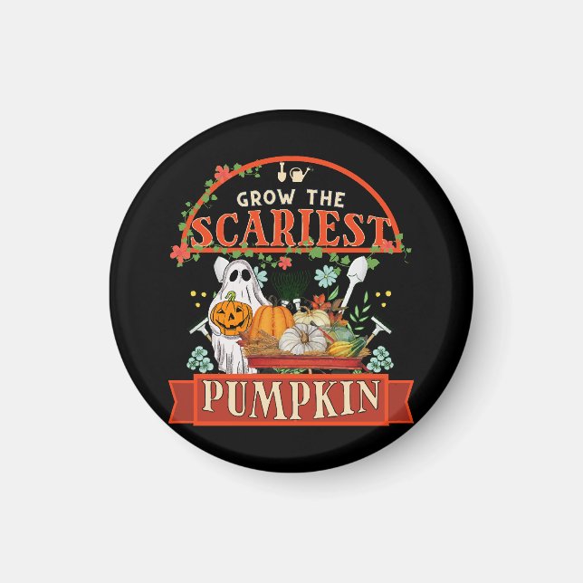 Pumpkin Farmer Halloween Magnet (Front)