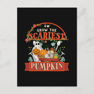Pumpkin Farmer Halloween Postcard