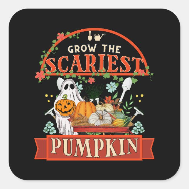 Pumpkin Farmer Halloween Square Sticker (Front)
