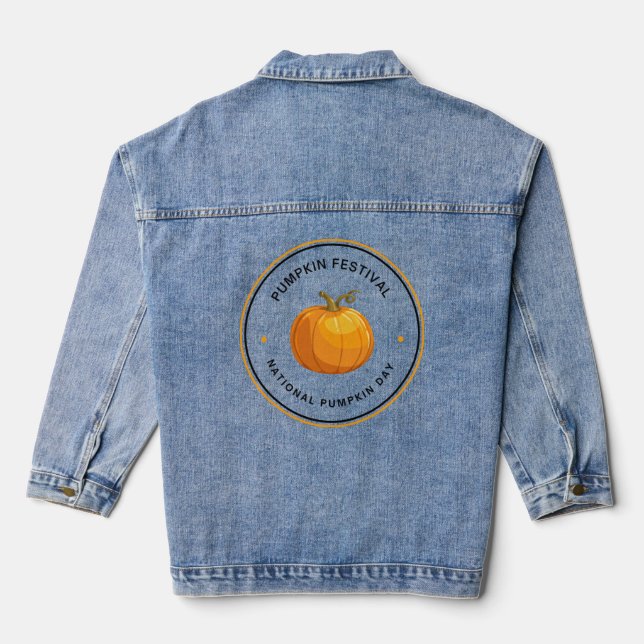 Pumpkin festival denim jacket (Back)