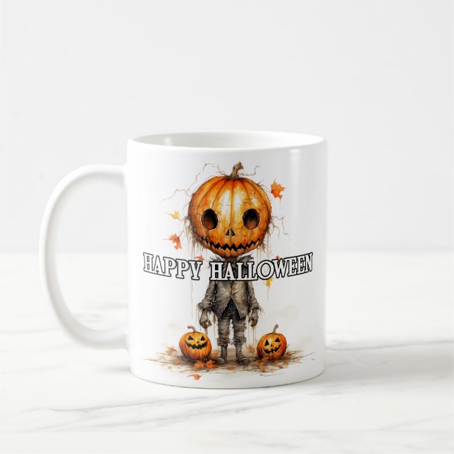 Pumpkin Fiend | Happy Halloween Coffee Mug (Left)