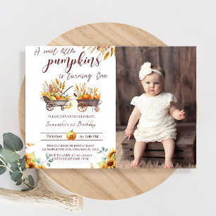 Pumpkin First Birthday A Sweet Little Pumpkin Invitation