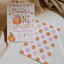 Pumpkin First Birthday Invitation, Autumn Fall