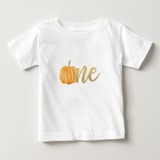 Pumpkin First Birthday ONE Shirt (Front)