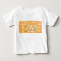 Pumpkin First Birthday ONE Shirt - Orange Dots