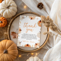 Pumpkin First Birthday Thank You Card