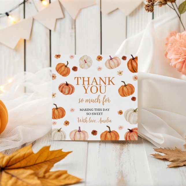 Pumpkin First Birthday Thank You Tag (Creator Uploaded)