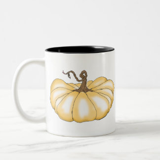 pumpkin flat orange Two-Tone coffee mug