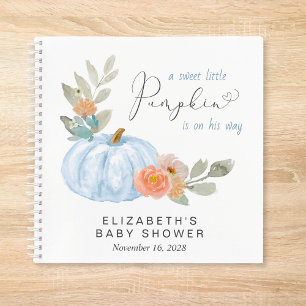 Pumpkin Floral Baby Boy Shower Guest Book