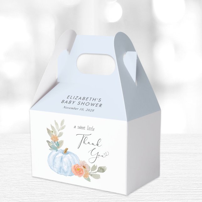 Pumpkin Floral Baby Boy Shower Thank You Favour Box (Creator Uploaded)