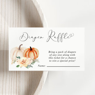 Pumpkin Floral Diaper Raffle Baby Shower Enclosure Card