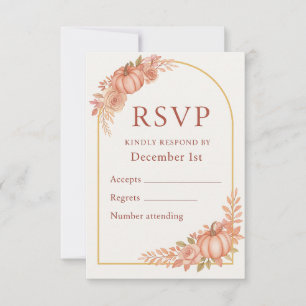 Pumpkin Floral Fall Baby Shower RSVP Card