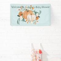 Pumpkin Floral Fall Colours Blue, Personalised,