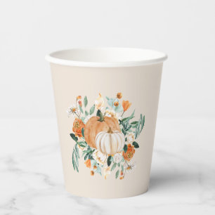 Pumpkin Floral Fall Colours, Paper Cups