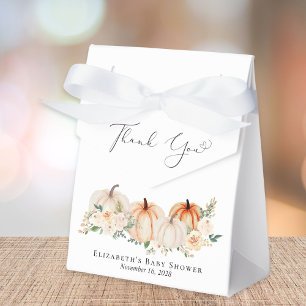 Pumpkin Floral Watercolor Baby Shower Thank You Favour Box