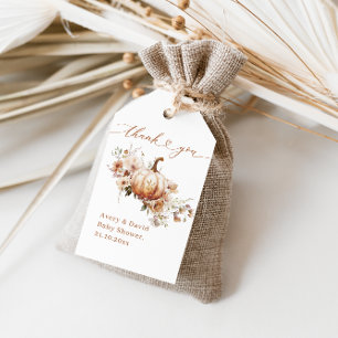 Pumpkin & Flower Boho Fall Baby Shower Gift Tags