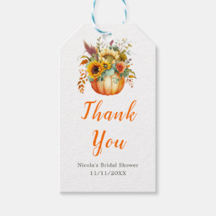 Pumpkin Flower Bouquet Bridal Shower Gift Tags