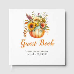 Pumpkin Flower Bouquet Bridal Shower Guest Book