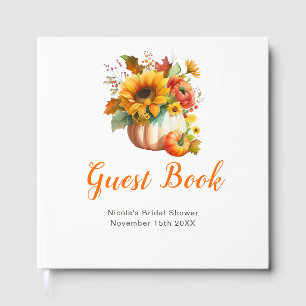 Pumpkin Flower Bouquet Bridal Shower Guest Book