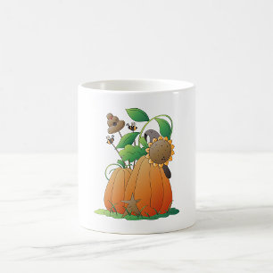 Pumpkin Flowers And Bees Coffee Mug