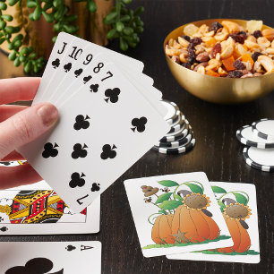 Pumpkin Flowers And Bees Playing Cards
