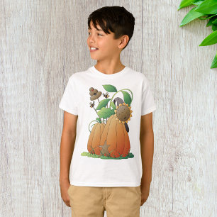 Pumpkin Flowers And Bees T-Shirt