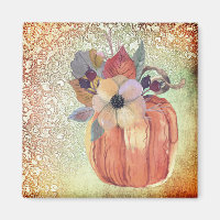 Pumpkin flowers and lace orange gold purple