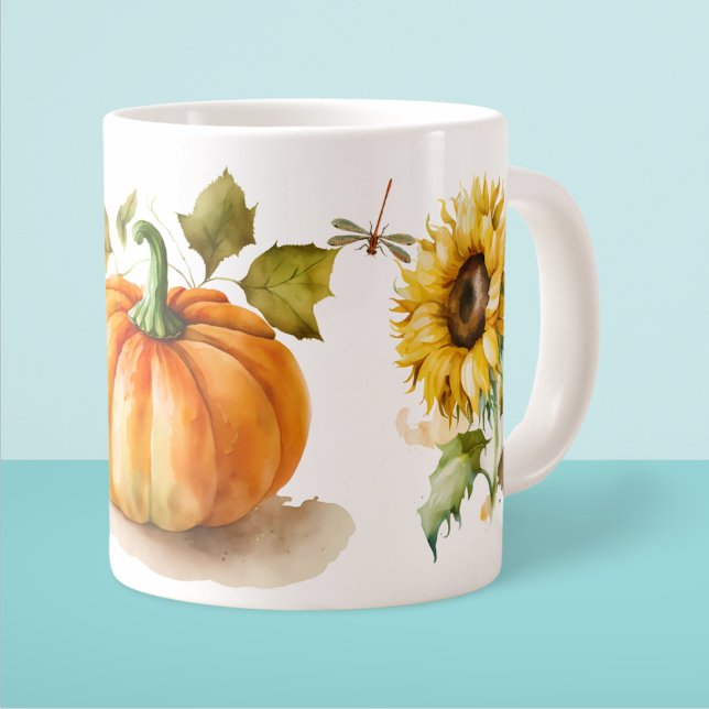 Pumpkin & Flowers  Large Coffee Mug (Creator Uploaded)