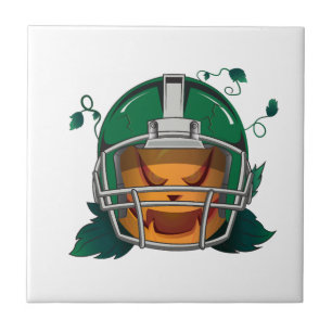 pumpkin football halloween tile