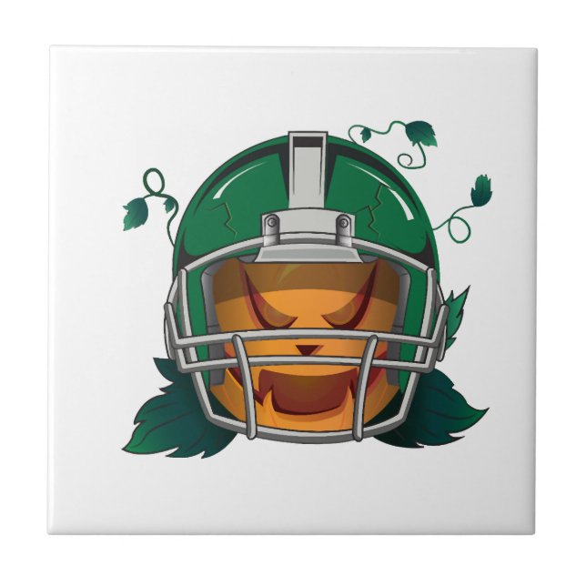 pumpkin football halloween tile (Front)