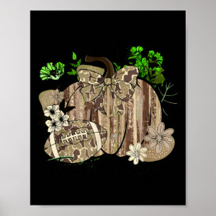 Pumpkin Football Western Retro Tis The Season Coun Poster