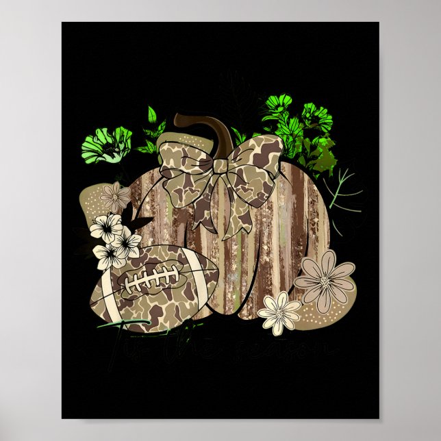 Pumpkin Football Western Retro Tis The Season Coun Poster (Front)