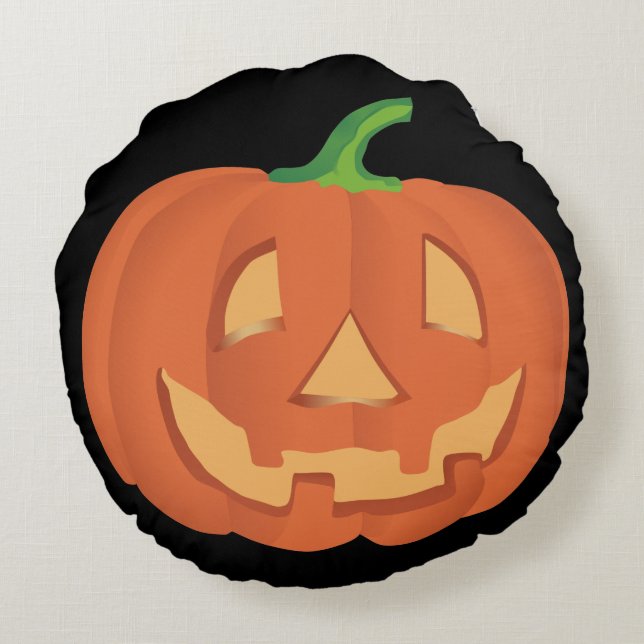 Pumpkin for Halloween 1 Round Cushion (Back)