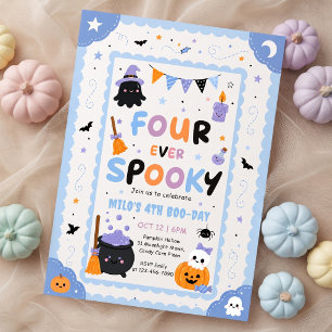 Pumpkin Four Ever Spooky Halloween Birthday Party Invitation