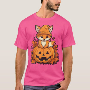 Pumpkin Fox On Fox Halloween T-Shirt