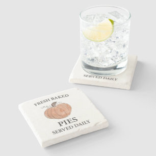 Pumpkin Fresh Baked Pies Art Stone Coaster