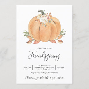 Pumpkin Friendsgiving Dinner Invitation