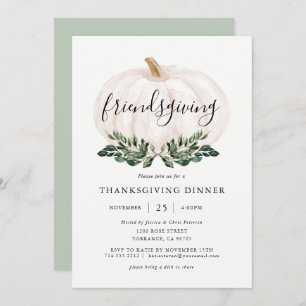Pumpkin Friendsgiving Thanksgiving Dinner Invitation