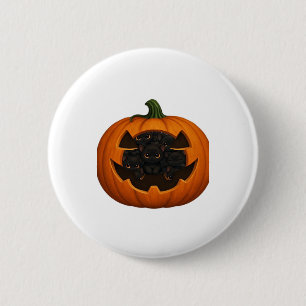 Pumpkin Full of Kittens - Cute Black Cat Halloween 6 Cm Round Badge