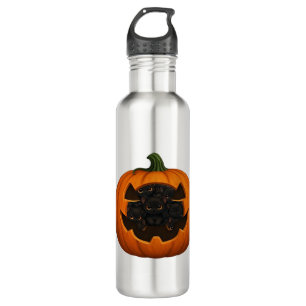 Pumpkin Full of Kittens - Cute Black Cat Halloween 710 Ml Water Bottle