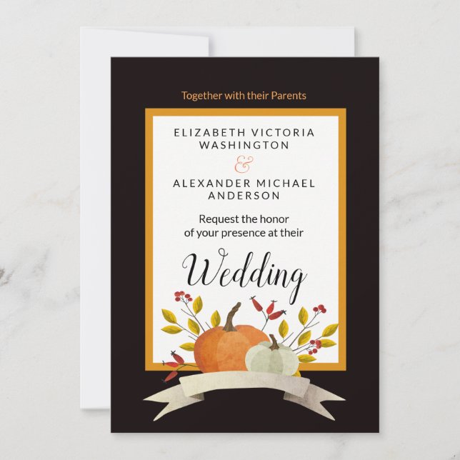 Pumpkin Fun/Thanksgiving Theme Wedding/ Invitation (Front)