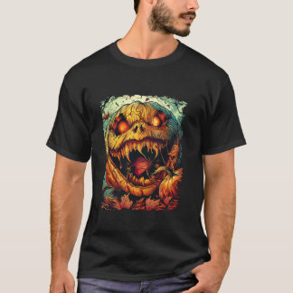 Pumpkin Funny Burning Scary Halloween Men Women T T-Shirt