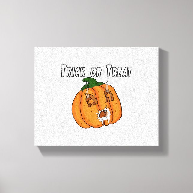 Pumpkin funny naughty gift prank Halloween Canvas Print (Front)