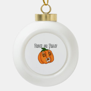Pumpkin funny naughty gift prank Halloween Ceramic Ball Christmas Ornament