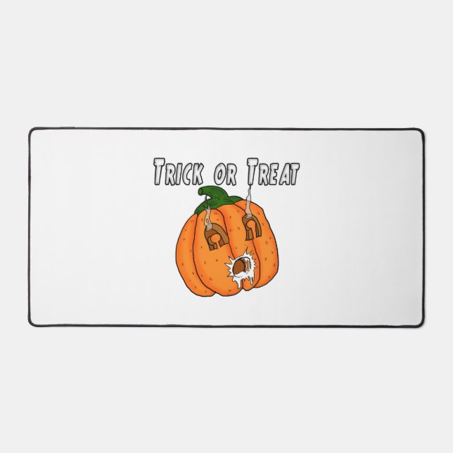 Pumpkin funny naughty gift prank Halloween Desk Mat (Front)